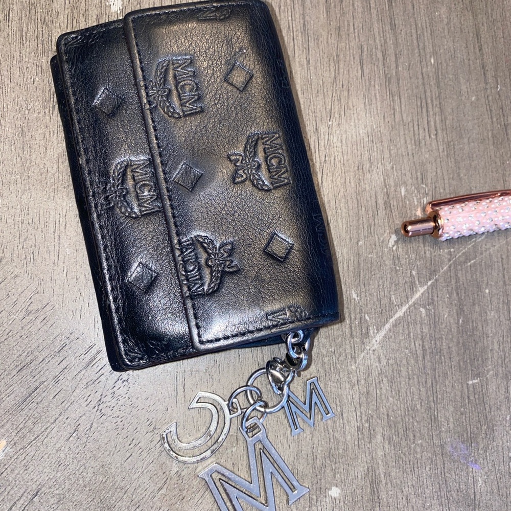 MCM Embossed Black Key Holder